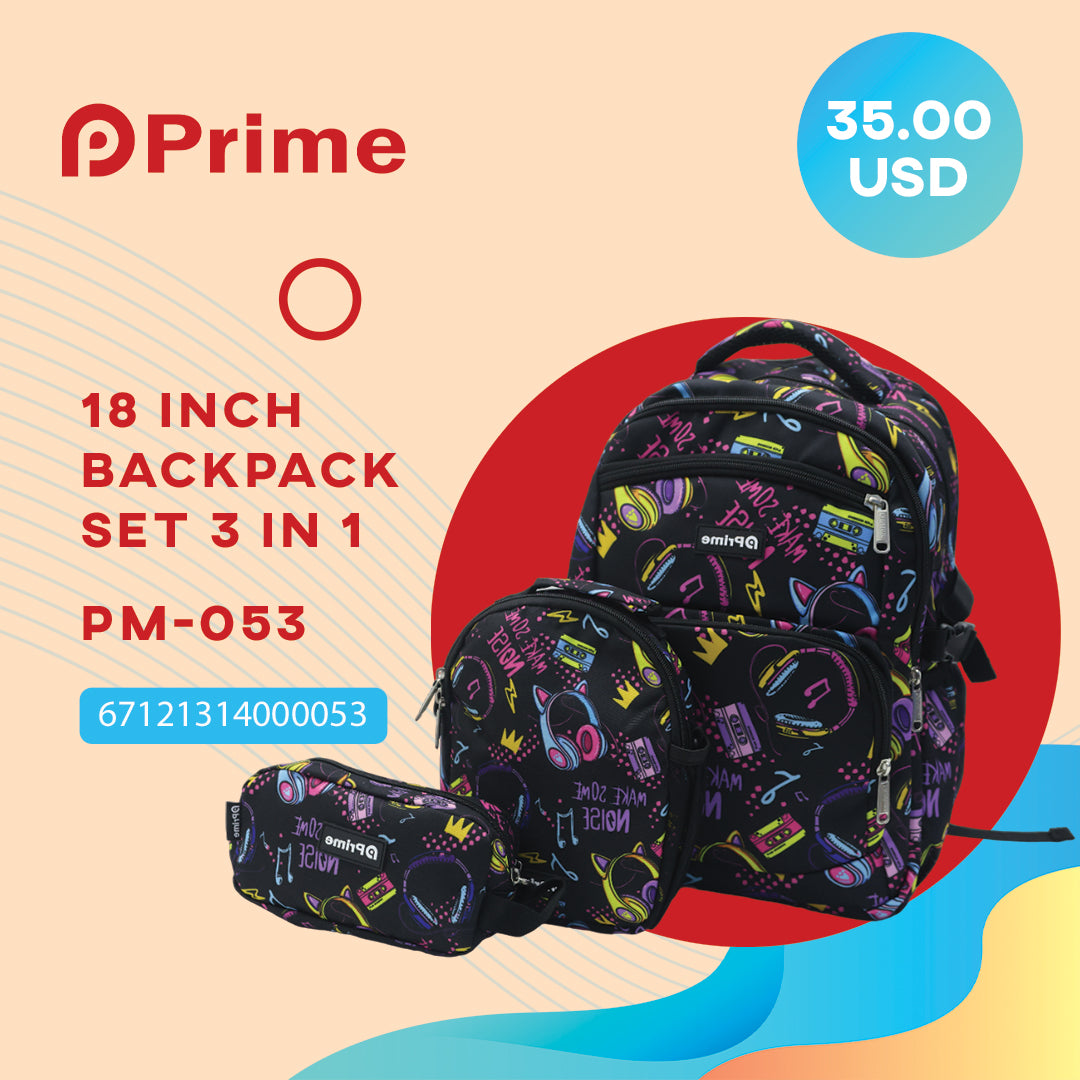 (NET) Prime Backpack Set Of 3 Pcs / PM-053