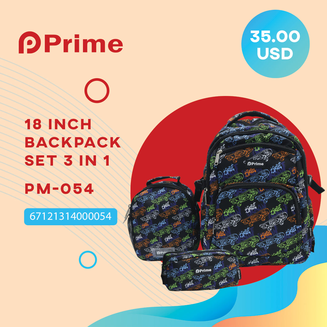 (NET) Prime BackPack Set Of 3 Pcs / PM-054