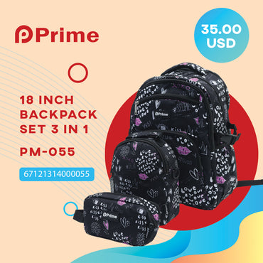 (NET) Prime BackPack Set Of 3 Pcs / PM-055