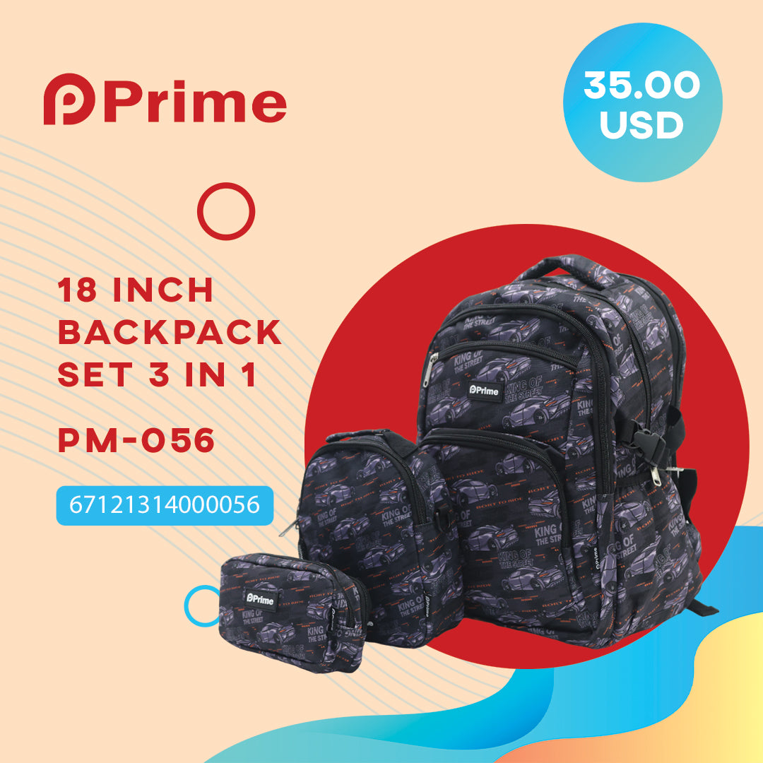 (NET) Prime Backpack Set Of 3 Pcs / PM-056