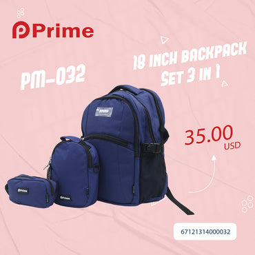 (NET) Prime Backpack Set Of 3 Pcs / PM-032