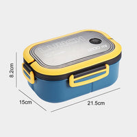 2 Layer Grid Lunch Box Portable Hermetic Children Student Bento Box With Fork Spoon Leakproof Microwavable For School Lunch Box / KR-605