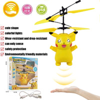 Pokemon Pikachu Induction Aircraft Flying Toy Children Parent-child Outdoor Cool lighting Toys Holiday Christmas Gifts