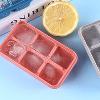 6 Grids Silicone Ice Cube Mould with Lid DIY Soft Bottom Tray