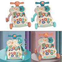 (Net) Multifunction Baby Walker Toddler Trolley Adjustable Sit-to-Stand Musical Educational Walker Baby Balance Walker Kids Toy