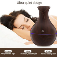 Household Wood Vase Rechargeable Ultrasonic Mute Colorful Humidifier Spray