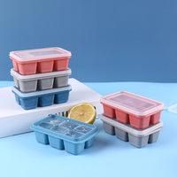 6 Grids Silicone Ice Cube Mould with Lid DIY Soft Bottom Tray