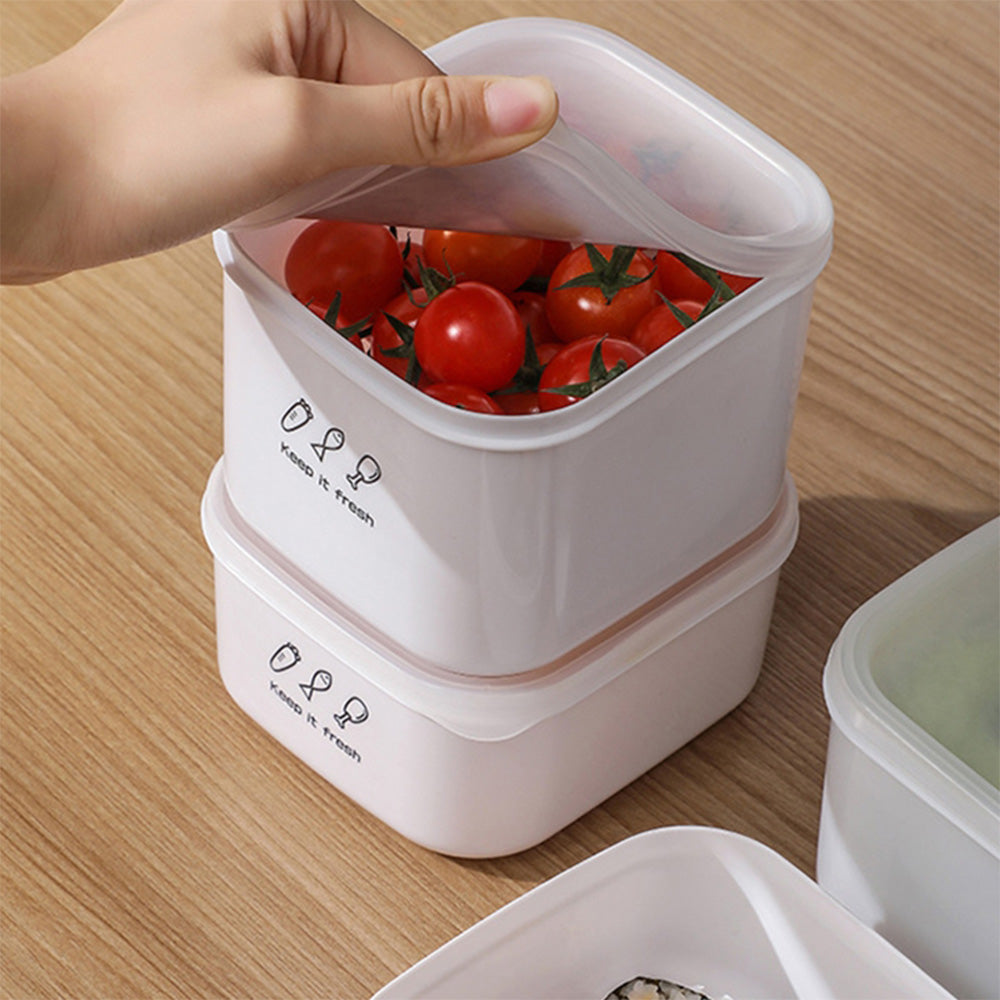 Multi-Purpose 1400ml Stackable Food Storage Box with Lid Large Capacity Fresh Food Preservation Case for Vegetables Fruits Kitchen Gadget
