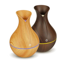 Household Wood Vase Rechargeable Ultrasonic Mute Colorful Humidifier Spray