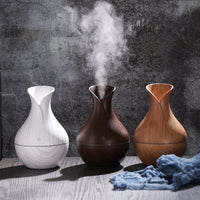 Household Wood Vase Rechargeable Ultrasonic Mute Colorful Humidifier Spray
