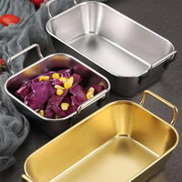 (NET) Cabilock Snack Basket Roasting Tray Serving Plates steam Snack 10x17 CM