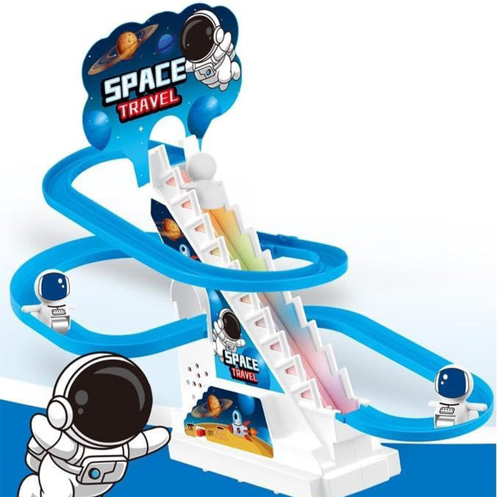 (NET) Funny Automatic Stair-Climbing Spacelings Cartoon Race Track Set