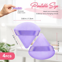 (NET) 2 Pcs  Reusable Powder Puff Triangle Dry Wet Velour Puff