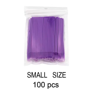 (NET) 100 Pcs  Disposable Micro Applicators Brush for Makeup and Personal Care Cosmetic Micro Brush