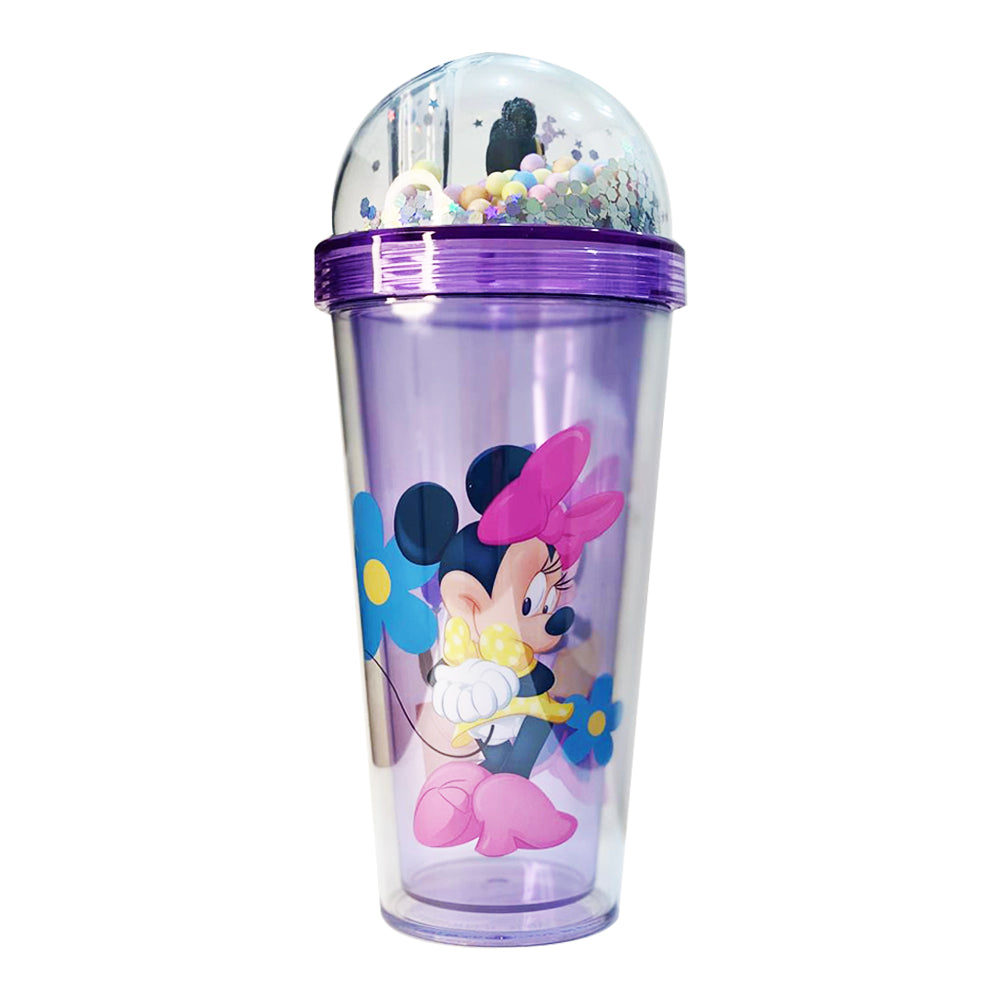 (NET) Mickey Mousse Plastic Cup With Straw 400 ML