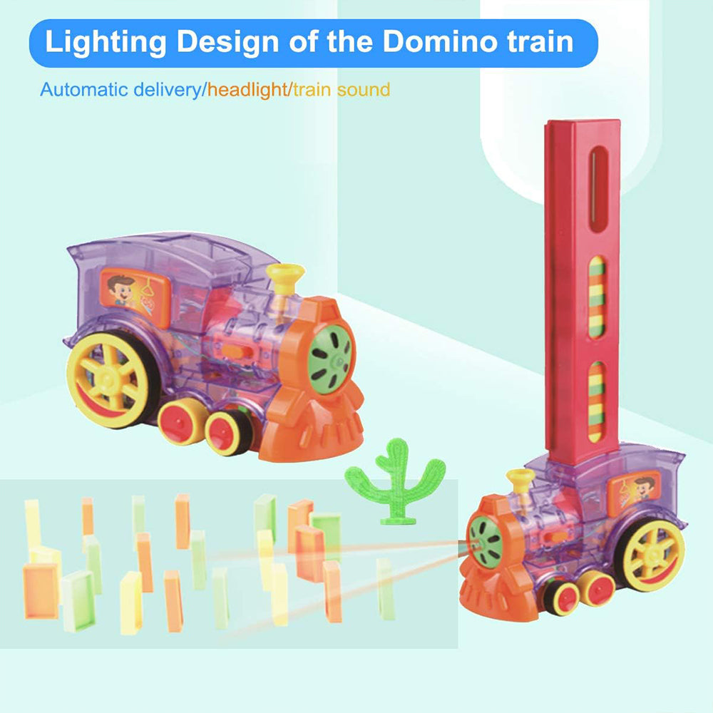 (NET) Domino Blocks Automatic Domino Laying Train with Light and Sound Kids