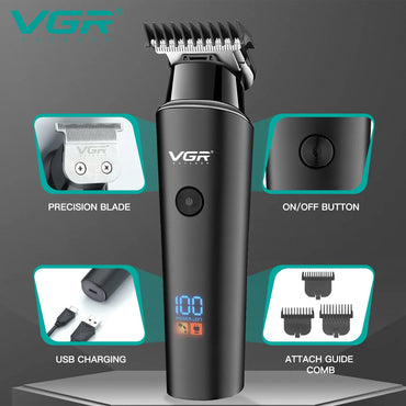 (NET)  VGR Professional Electric Hair Trimmer Cordless Beard & Hair Clipper For Men USB / V-937