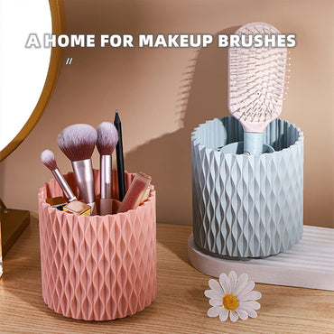 (net) Makeup Brush Holder Organizer Rotatable Cosmetics Brushes Storage