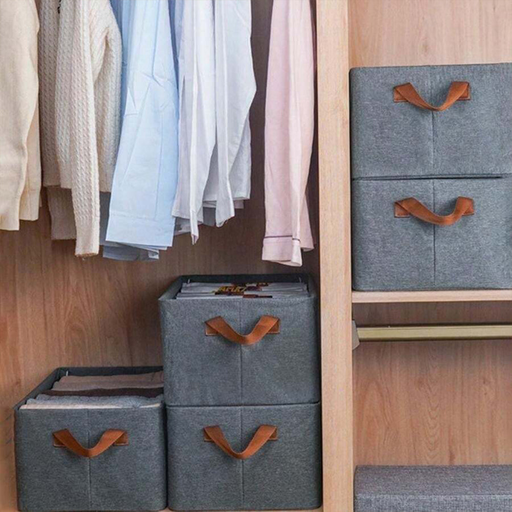 Cationic Steel Frame Storage Box Foldable Portable Cloth Clothes Organizer Basket 46x28x20 cm