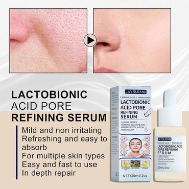 (NET) JATSUING Lactobionic Acid Witch Hazels Face Serums Anti-Aging Face Essence Pore Remover Oil 30ml