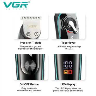 (NET) VGR Electric Hair Clippers Trimmer USB / V-075