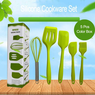 5 Pcs Non-stick Silicone Spatula Set Home And Kitchen Accessories Cooking Tools For Baking / KQ434