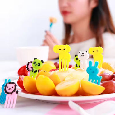 (net) Mini Kids Animal Food Fruit Picks Forks