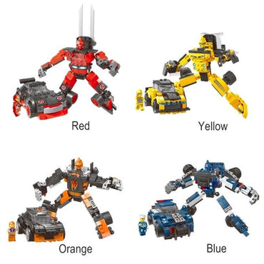 2 in 1 Deformation Car Robots Kids Toys Compatible Educational Bricks