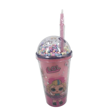 (NET) Lol Plastic Cup With Straw 400 ML