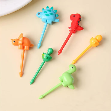 (net) Mini Forks Animal Food Picks for Kids 6 pcs