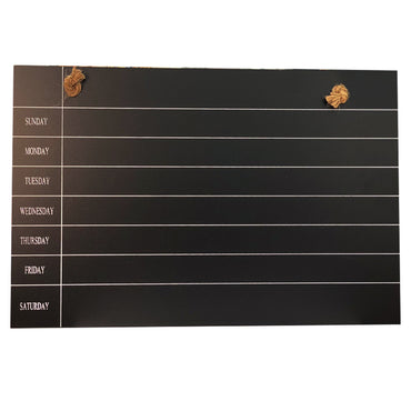 Wooden Hanging Chalkboard Week Calendar Black