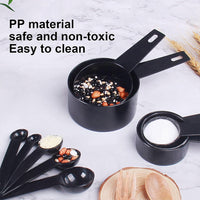 (net) Black Plastic Measuring Spoon 10 Pcs