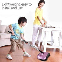 2 in 1 Hand Push Sweeper Broom Floor Cleaner Mop Dust Bin 360 Rotating Plastic Wet and Dry Broom