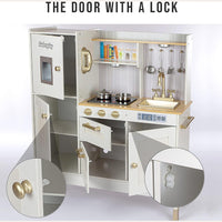 (Net) Wooden Milky White Golden Kitchen / W10C692C