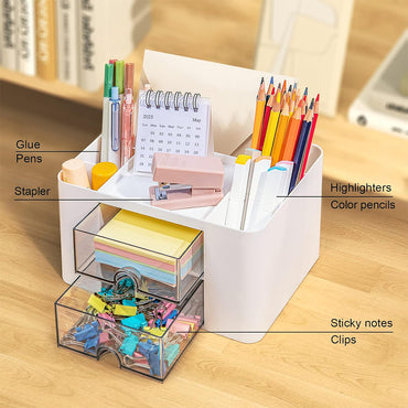 Plastic Table Organizer Simple White Office Desk