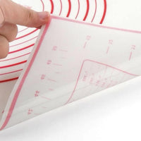 (NET)  Non-Stick Non-Slip Silicone Dough Mat Perfect Dough Straightening Mat with Reusable Scales