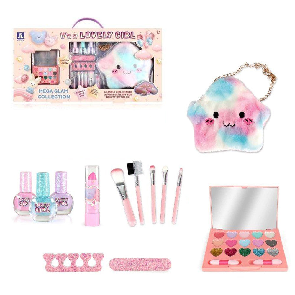 (Net) DIY Beauty Makeup Kit Pretend Play Cosmetic Set for Girls