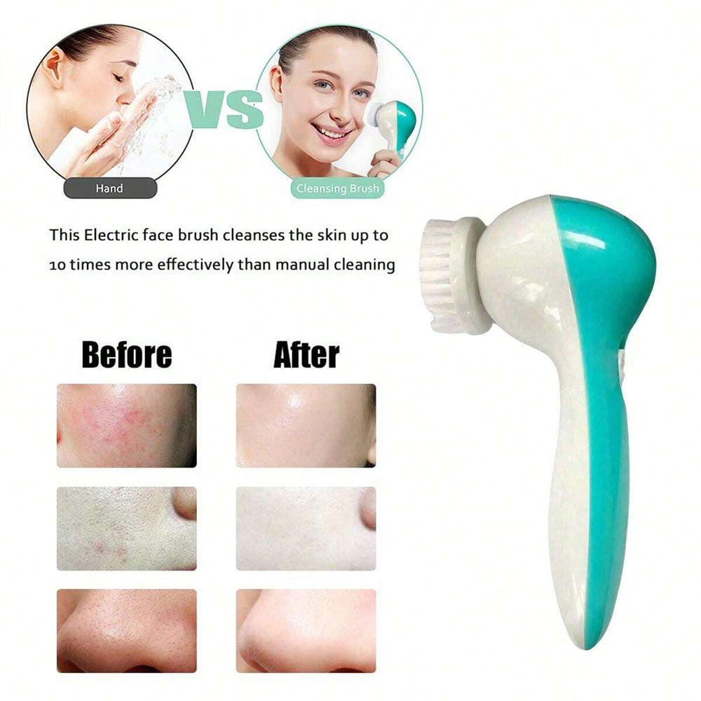 (NET) Beauty Care Brush Deep Clean 5-In-1 Portable Electric Facial Cleaner