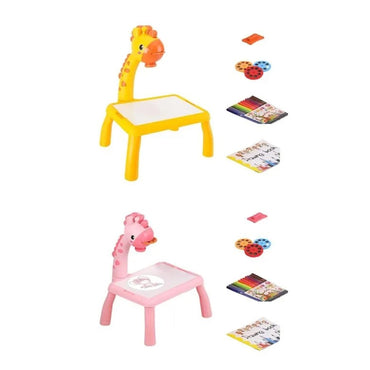 Kids Led Projector Drawing Table Toy Set Art Painting Board Table Light Toy Educational Learning