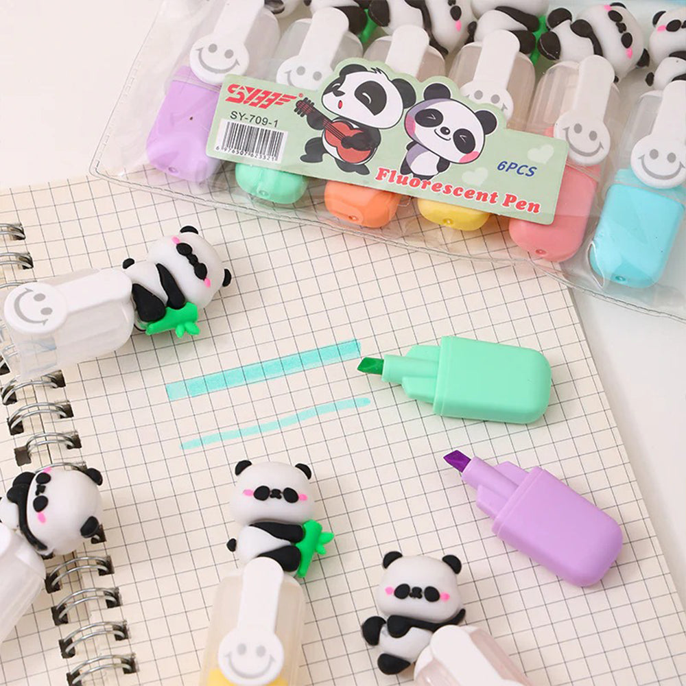 Panda Highlighter Pack Of 6 Pcs / SY-709-1