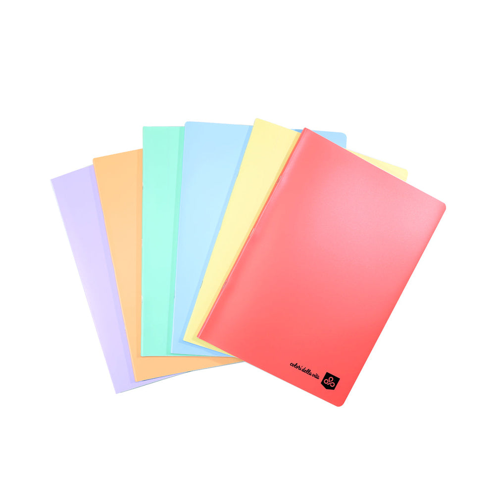 (NET) OPP Colori Della Vita Fluo Stitched Copybook - 96 Sheets - Ligne / 21 x 29.7 cm