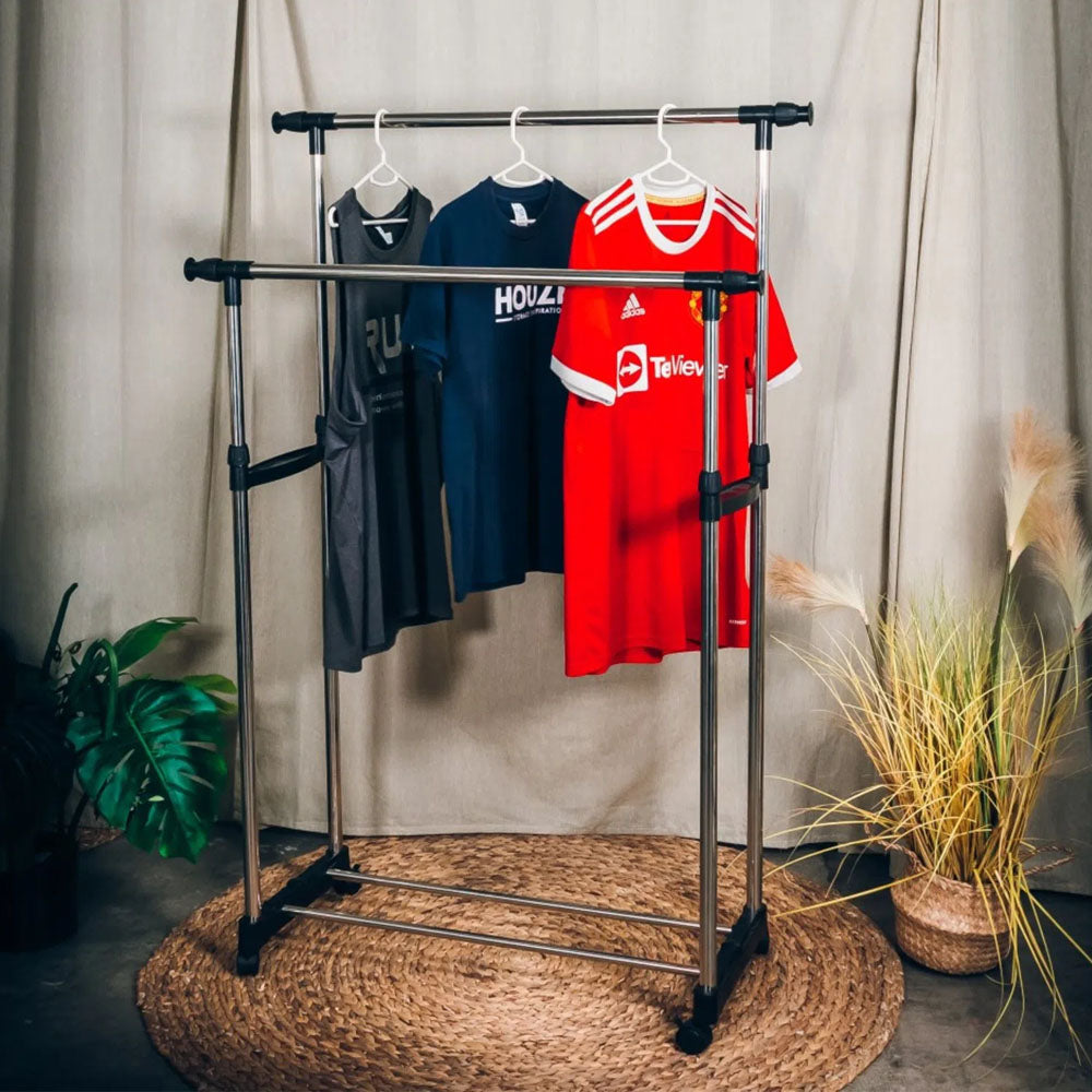 Double Pole Telescoplc Clothes Rack Clothes Horse 903
