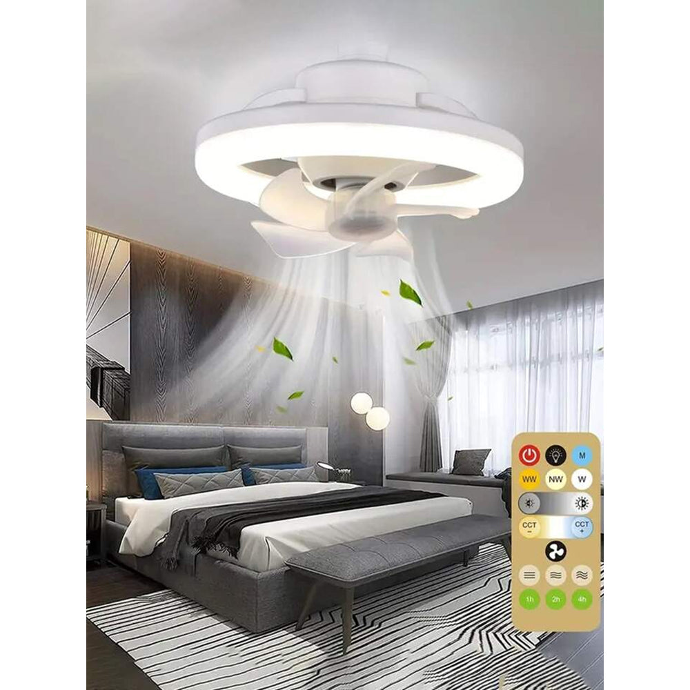 (NET) 360 Degree Rotation LED Fan Light, Ceiling Fans With Lights Remote Control