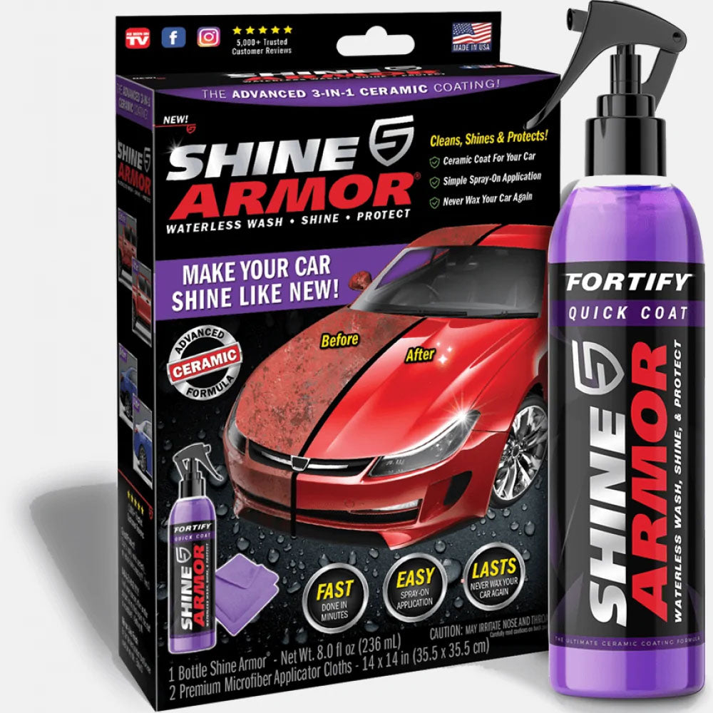 Shine Armor Fortify Quick Coat Ceramic Coating Car Wax - 3 in 1 Hydrophobic Car Polish, Waterless Wash, Shine / ZG-5557 / 972190