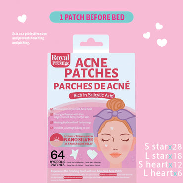 (NET) Transparent Star & Heart Shaped Acne Absorbing Cover Patch