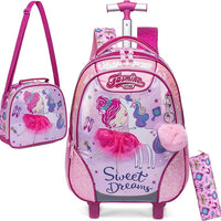(NET) Meetbelify Sweet Dreams Kids Rolling Backpack 3 Pcs