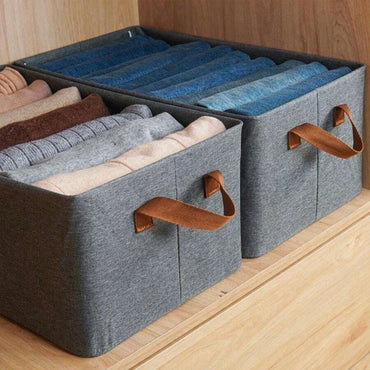 Cationic Steel Frame Storage Box Foldable Portable Cloth Clothes Organizer Basket 46x28x20 cm