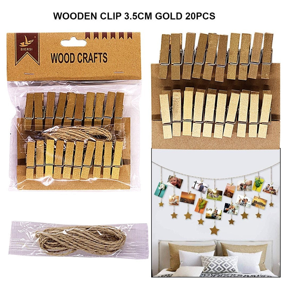 Gold Arts Wooden Photo Clip for Home Decoration