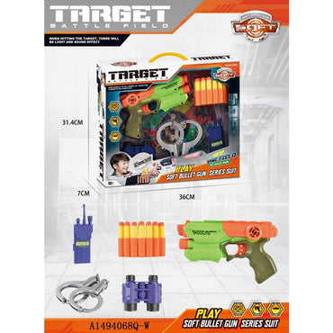 Manual Soft Bullet Gun with Educational Play Set