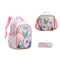 (NET) Mermaid Backpacks Set Of 3 Pcs